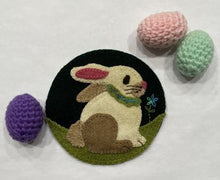 Load image into Gallery viewer, Miz Bunny March Mug Rug Wool Applique
