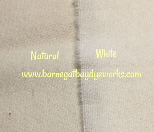 Natural wool on the left and white wool on the right, shows natural to be a bit creamier than the white wool. Both wools from Dorr Mill.