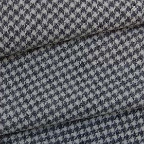 Dark Gray and Tan check wool in houndstooth pattern