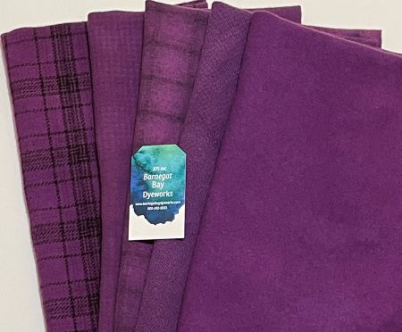 Purple Colorway Hand Dyed Wool Fabric Bundle