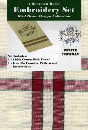Winter Snowman Towel Embroidery Set 1