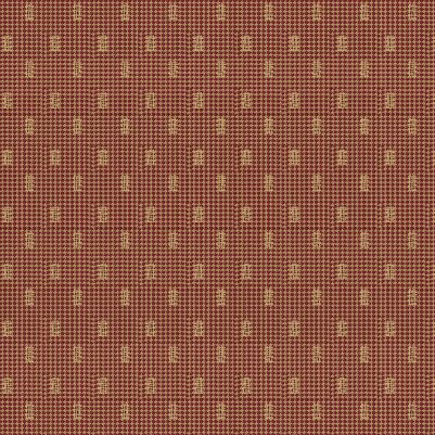 Homespun fabric in Red/tan woven background with rectangular tan nubs
