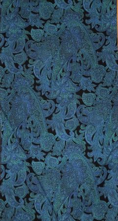 Blue Green Paisley on black by Jinney Beyer cotton RJR