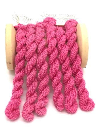 Hand dyed #8 wool thread in a warm, medium pink - perfect for wool applique, hand embroidery and crewel work.