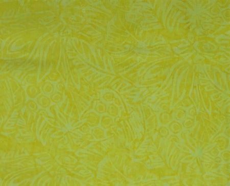 Yellow Batik With Leaves from Timeless Treasures B5238 Lemon