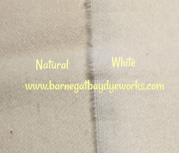 Natural wool on the left and white wool on the right, shows natural to be a bit creamier than the white wool. Both wools from Dorr Mill.