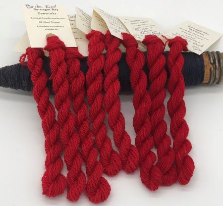 Red Bright Hand Dyed Wool Thread