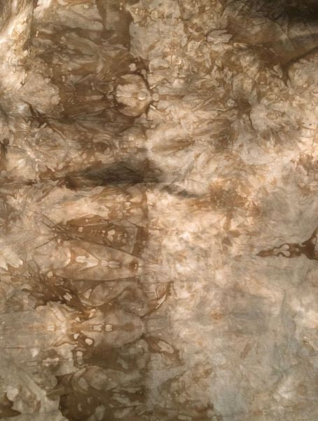 100% hand dyed cotton fabric in mottled from light to dark browns
