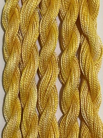 Hand Dyed #12 Pearl Cotton in a butterscotch yellow
