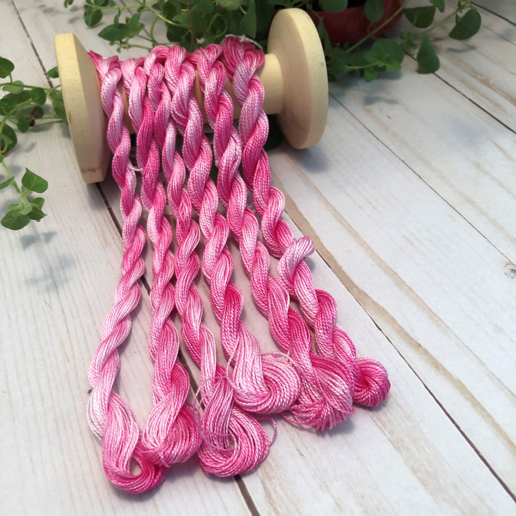 Pink Cotton Candy Dark Variegated Hand Dyed Threads