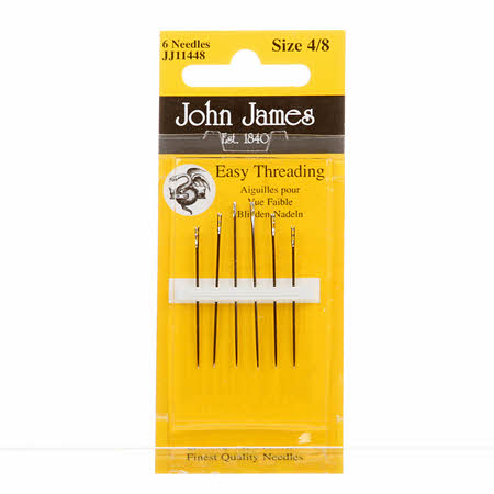 John James Easy Threading Hand Sewing Needles with a large eye.