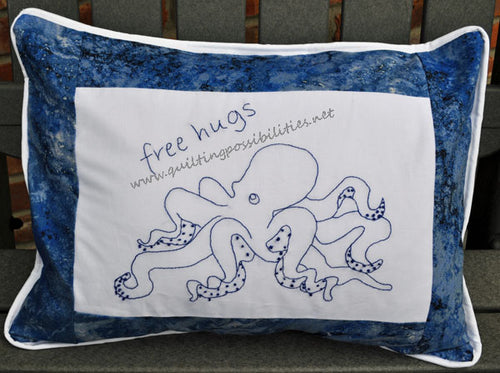 Octopus Bluework Pillow by QP Design Studio