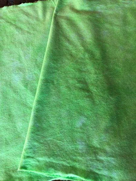 Bright green hand dyed flannel