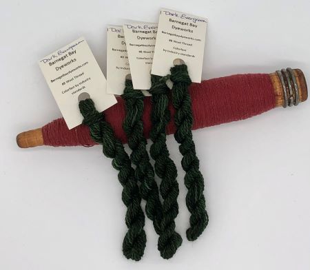 Green Evergreen Dark #8 Hand Dyed Wool Thread