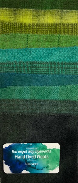 Green 5" Square Hand Dyed Wool Pack