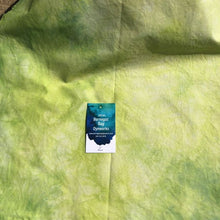 Load image into Gallery viewer, Hand Dyed Cotton Fabric in a mottled green &amp; yellow.
