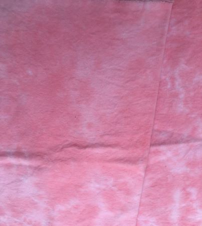 Hand dyed, mottled light to medium pink , cotton flannel.