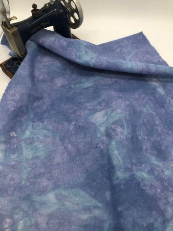 Midnight Blue medium hand dyed linen has touches of teal and purple in with light to medium blue and a touch of dark blue.  