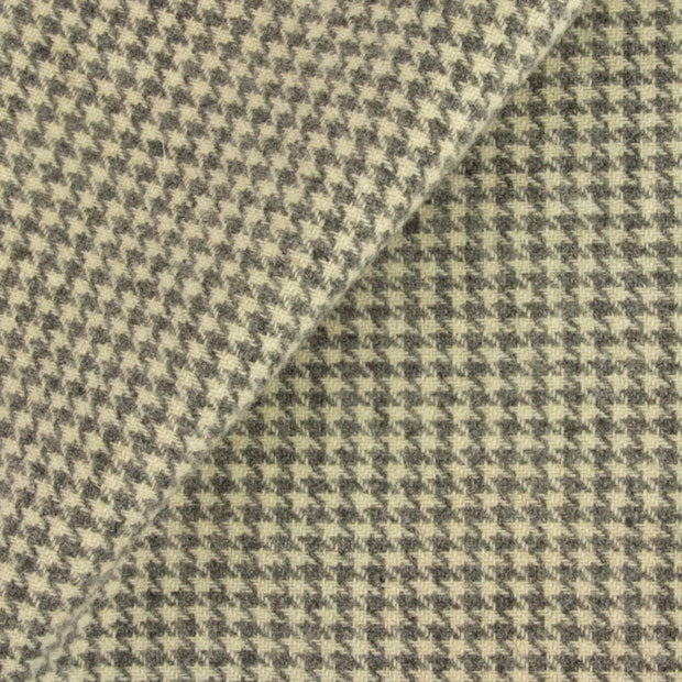 Mini Grey Houndstooth Wool Fabric