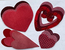 Load image into Gallery viewer, Hearts Die Cut Wool Pieces

