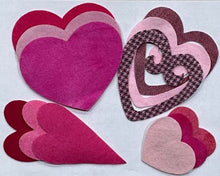 Load image into Gallery viewer, Hearts Die Cut Wool Pieces
