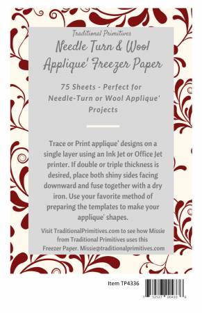 Traditional Primitives Needle Turn & Wool Applique Freezer Paper package.