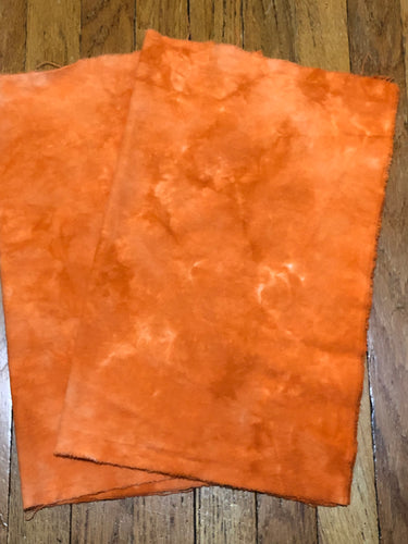 A darker orange hand dyed flannel perfect for quilting, and wool applique backings!