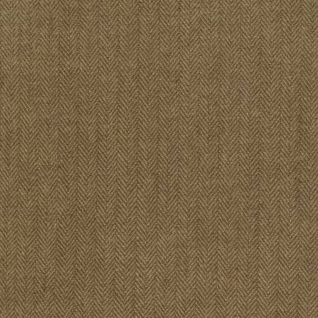 Marcus Cotton Flannel in a brown herringbone pattern.