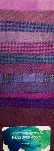 Purple 5" Squares Hand Dyed Wool Pack