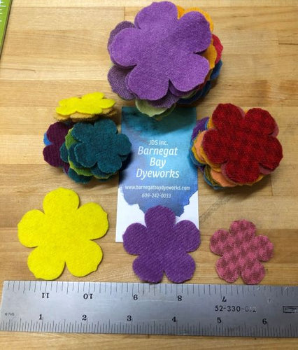 Die Cut Felted Wool Flowers 3 sizes