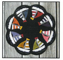 Load image into Gallery viewer, Sail Away Candle Mat Wool Applique by Plays With Wool
