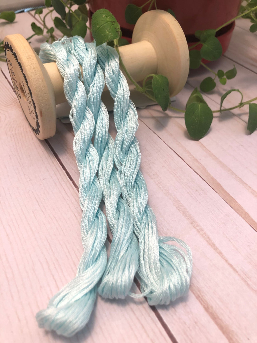 Teal Light Hand Dyed Threads