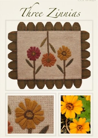 Three Zinnias Pattern by The Cottage at Cardiff Farms