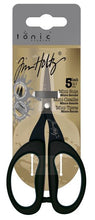 Load image into Gallery viewer, Tim Holtz 5in Titanium Serrated Mini Snips with large , comfortable finger holes.

