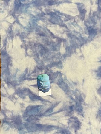 Hand dyed mottle fabri to resember twilight sky colors of white blue and a bit of purple.  Perfect for wool applique and rug hooking.