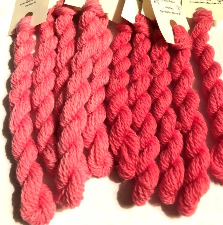 Pink Warm in Light or Dark #8 Hand Dyed Wool Thread