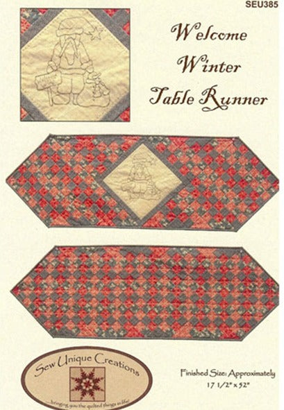 Welcome Winter Table Runner Pattern by Sew Unique