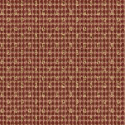 Homespun fabric in Red/tan woven background with rectangular tan nubs